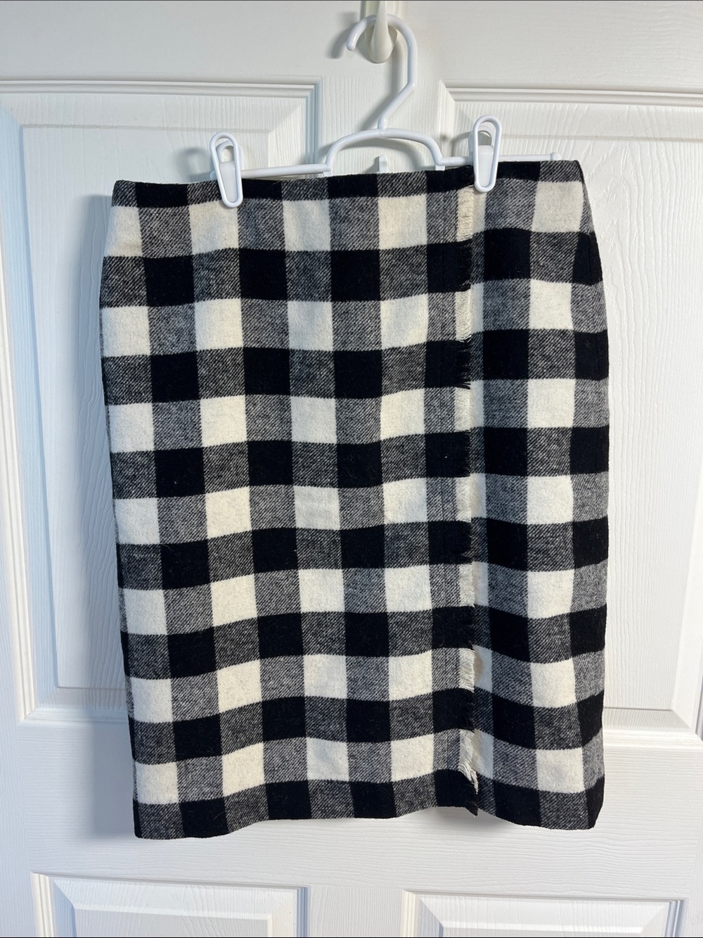Talbots Black and White Buffalo Check Pencil Skirt